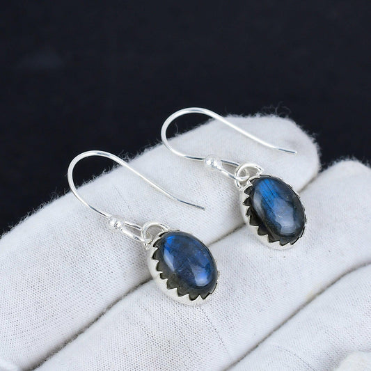 Blue Labradorite Gemstone Earrings