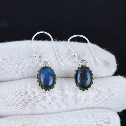Blue Labradorite Gemstone Earrings