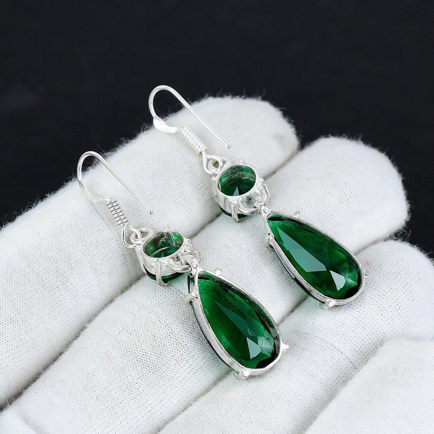 Green Tourmaline Gemstone Earrings