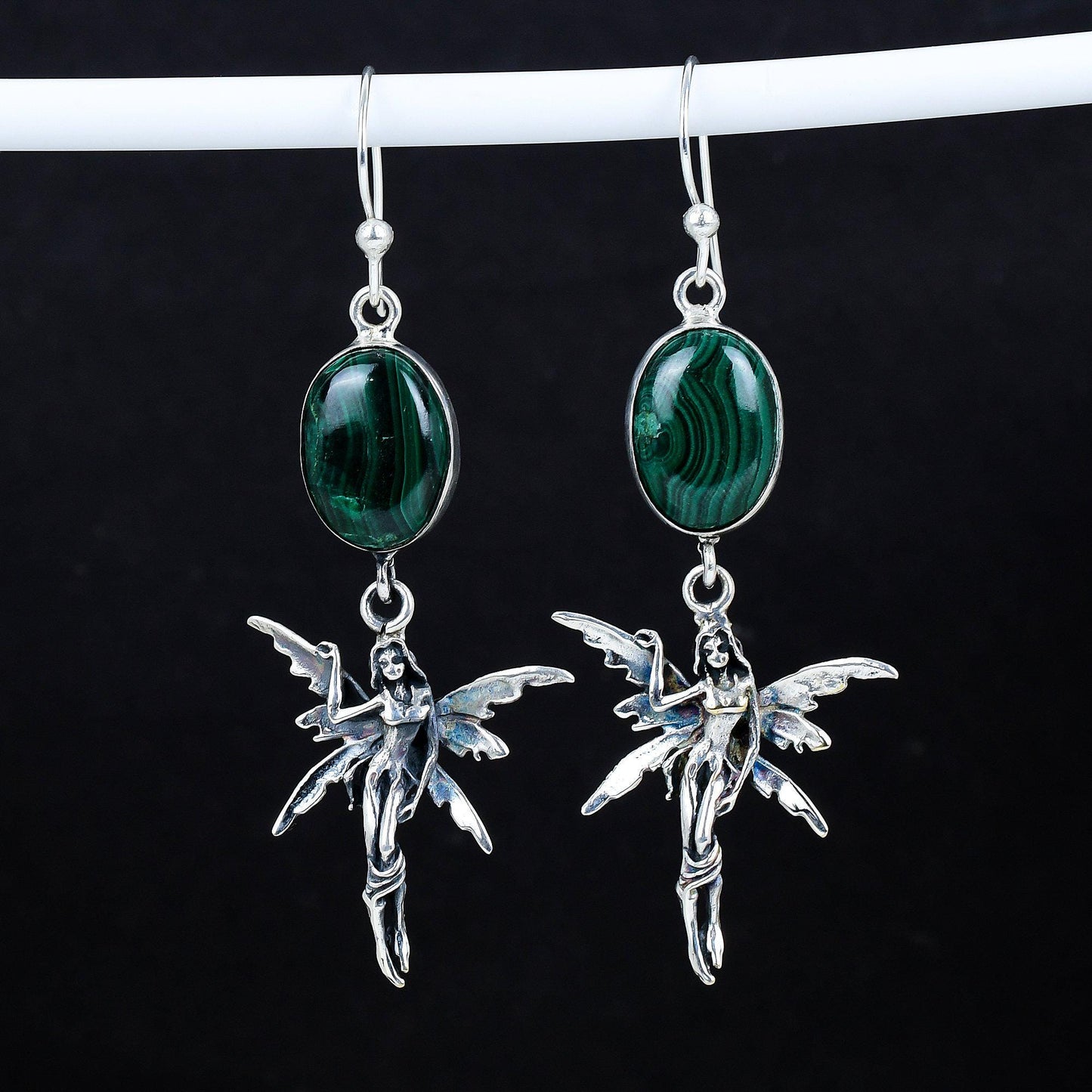 Green Malachite Gemstone Earrings