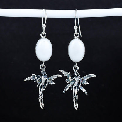 White Coral Gemstone Earrings