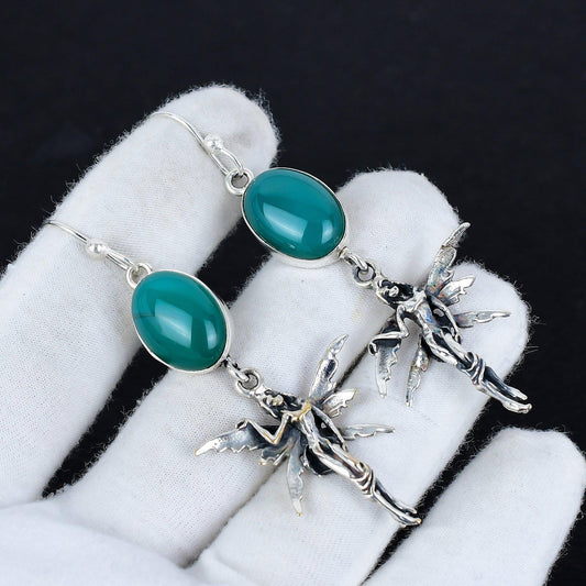 Green Onyx Gemstone Earrings