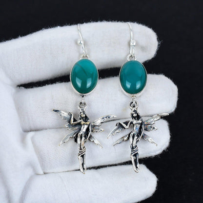 Green Onyx Gemstone Earrings