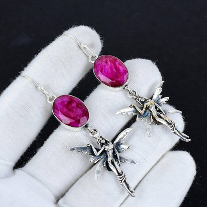 Red Ruby Gemstone Earrings