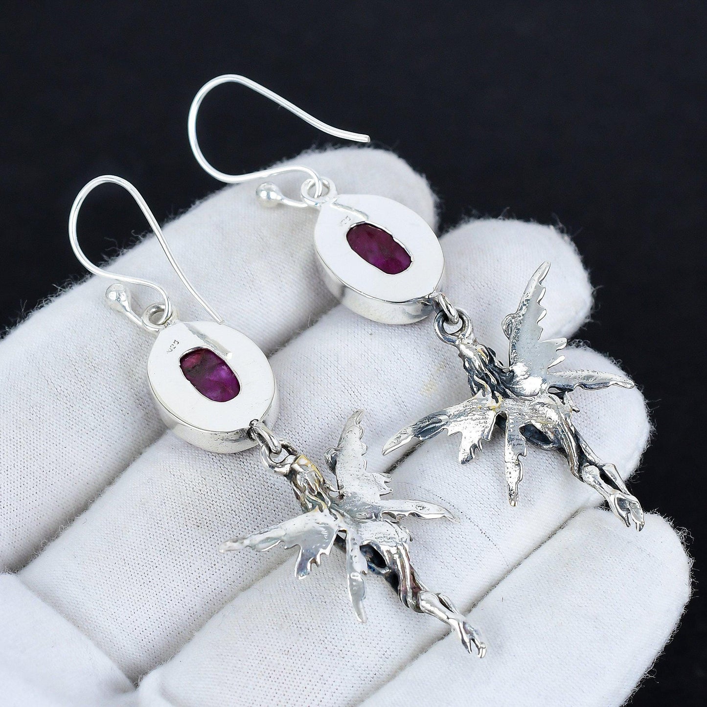 Red Ruby Gemstone Earrings
