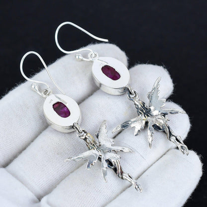 Red Ruby Gemstone Earrings
