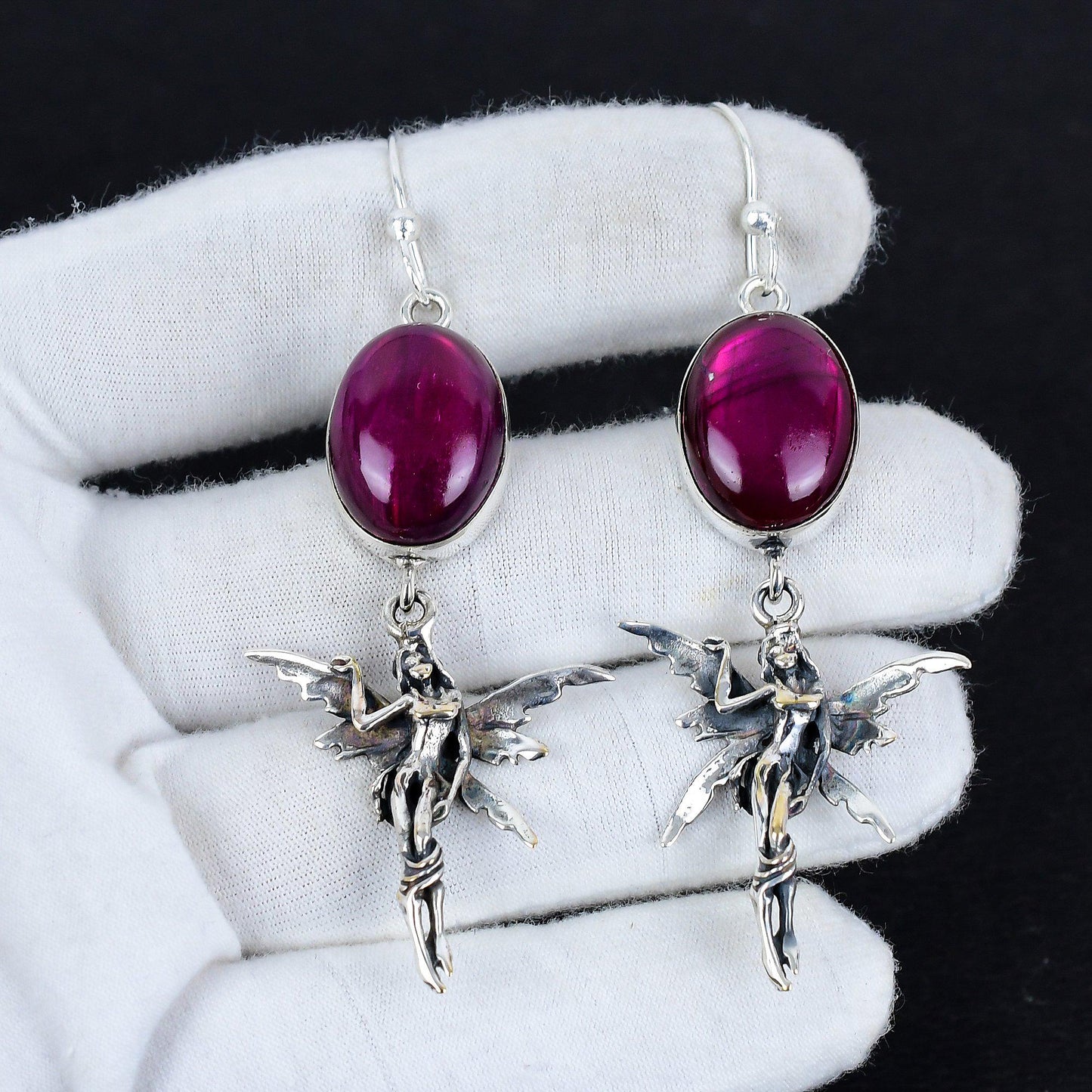 Pink Labradorite Gemstone Earrings