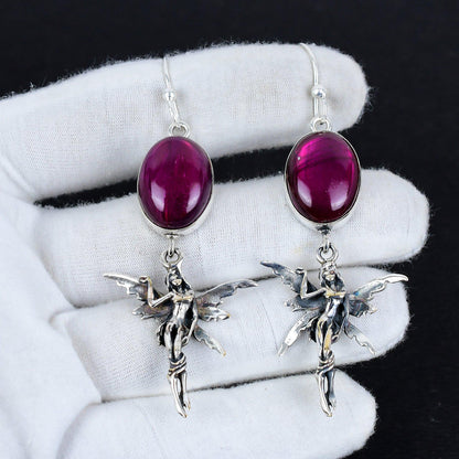 Pink Labradorite Gemstone Earrings