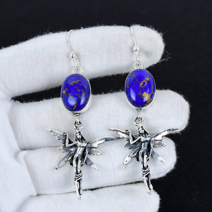 Blue Copper Turquoise Gemstone Earrings