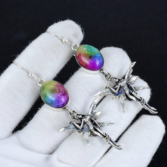 Rainbow Solar Quartz Gemstone Earrings