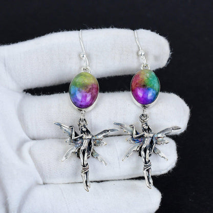 Rainbow Solar Quartz Gemstone Earrings