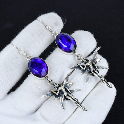 Blue Ammolite Gemstone Earrings