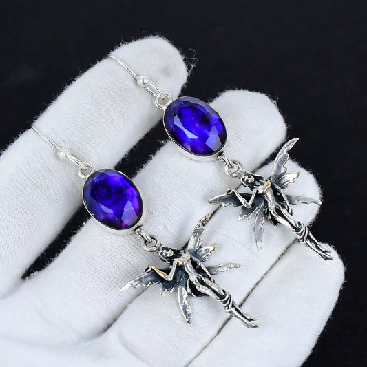 Blue Ammolite Gemstone Earrings