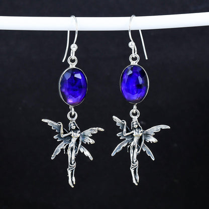 Blue Ammolite Gemstone Earrings