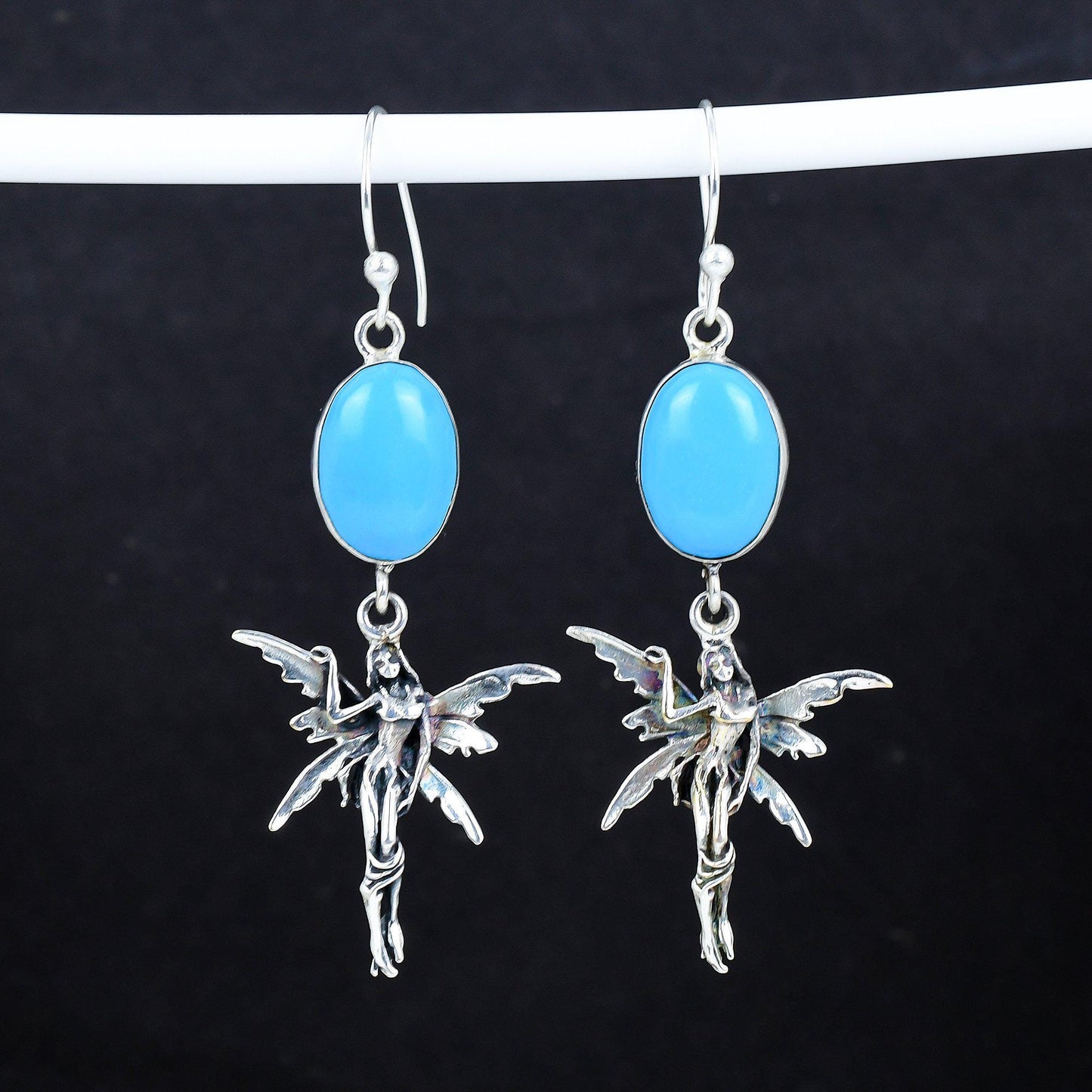 Sleeping Beauty Turquoise Blue Gemstone Earrings