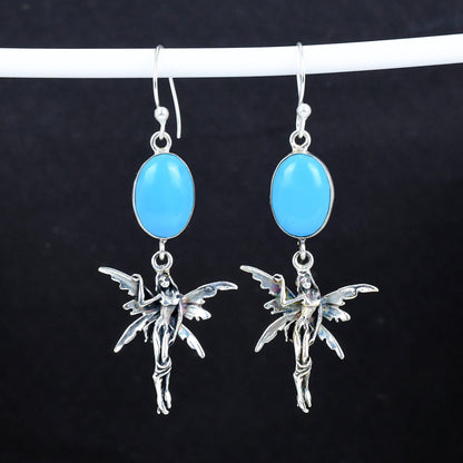 Sleeping Beauty Turquoise Blue Gemstone Earrings