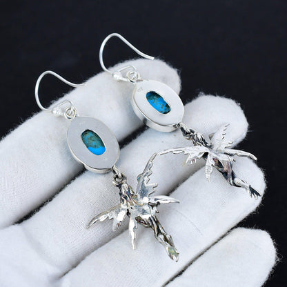 Sleeping Beauty Turquoise Blue Gemstone Earrings