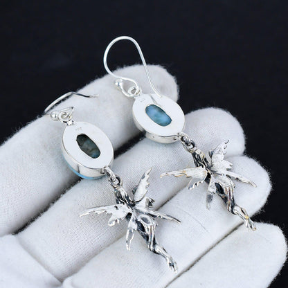 Blue Larimar Gemstone Earrings