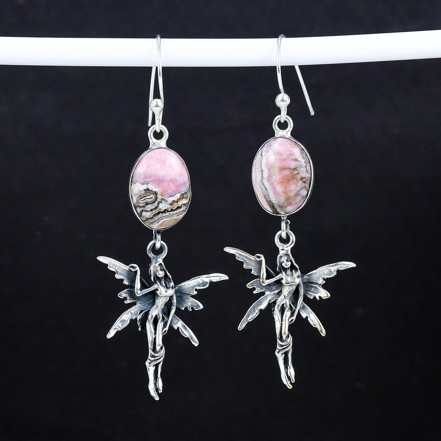 Pink Rhodochrosite Gemstone Earrings