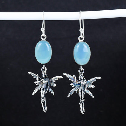 Blue Angelite Gemstone Earrings