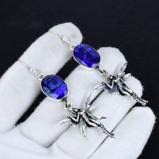 Blue Sapphire Gemstone Earrings