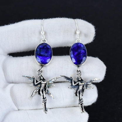 Blue Sapphire Gemstone Earrings