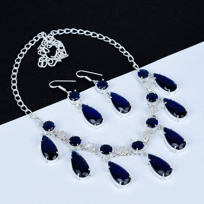 Blue Sapphire Gemstone Necklace