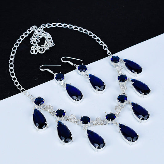 Blue Sapphire Gemstone Necklace