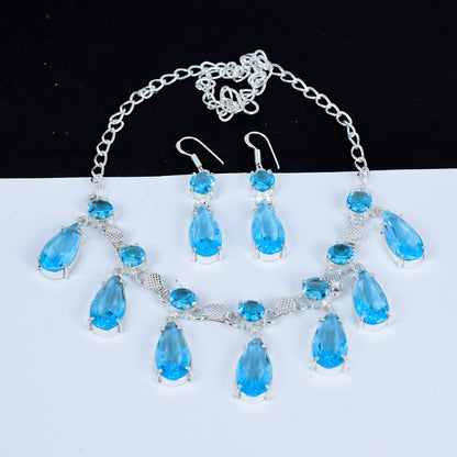 Blue Topaz Gemstone Necklace