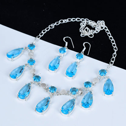 Blue Topaz Gemstone Necklace