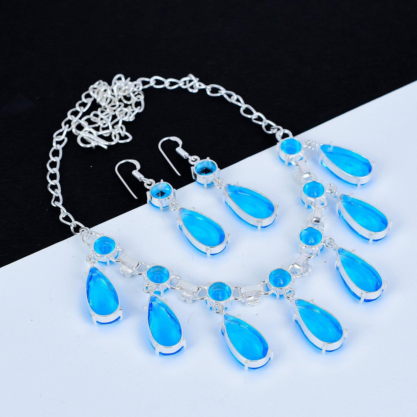 Swiss Blue Topaz Gemstone Necklace