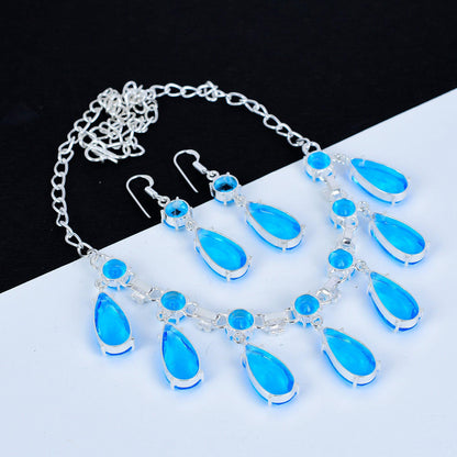 Swiss Blue Topaz Gemstone Necklace