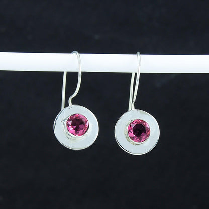 Pink Rubellite Gemstone Earrings