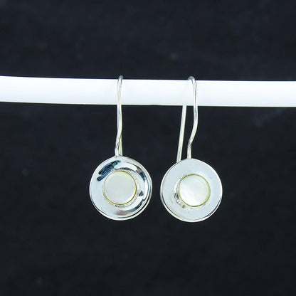 White Mother of Pearl Silver Earrings