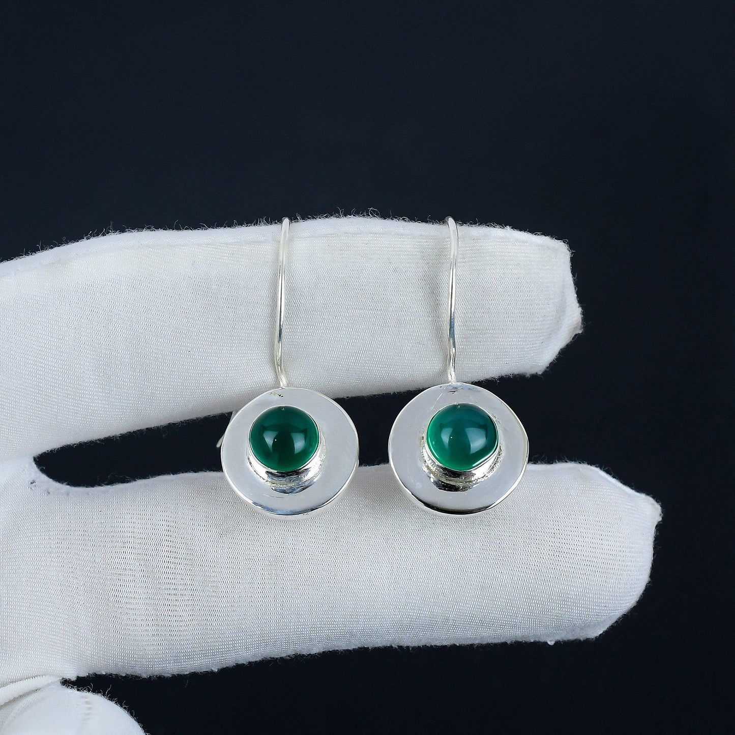 Green Onyx Gemstone Earrings