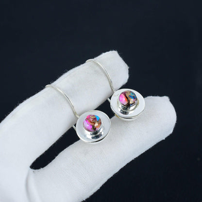 Pink Kingman Spiny Oyster Dangle Earrings