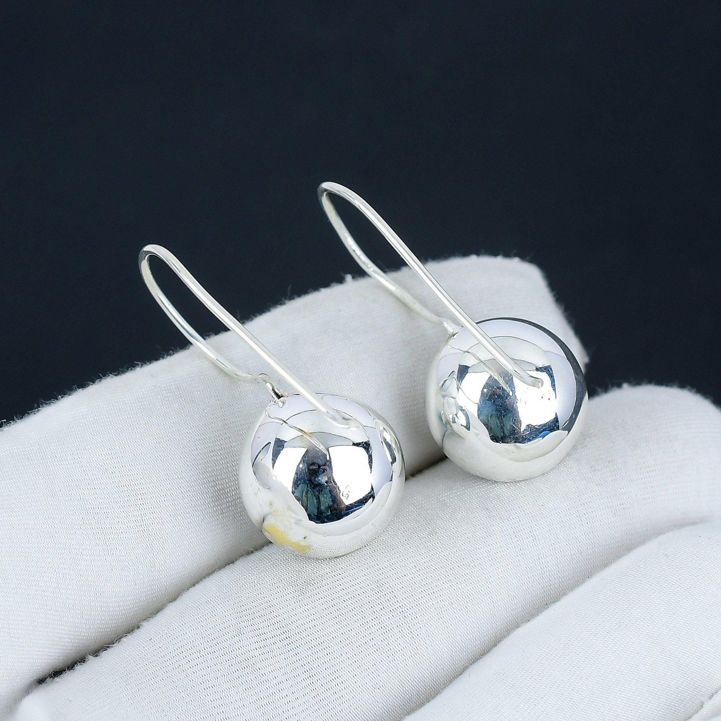 Turquoise Gemstone Silver Dangle Earrings