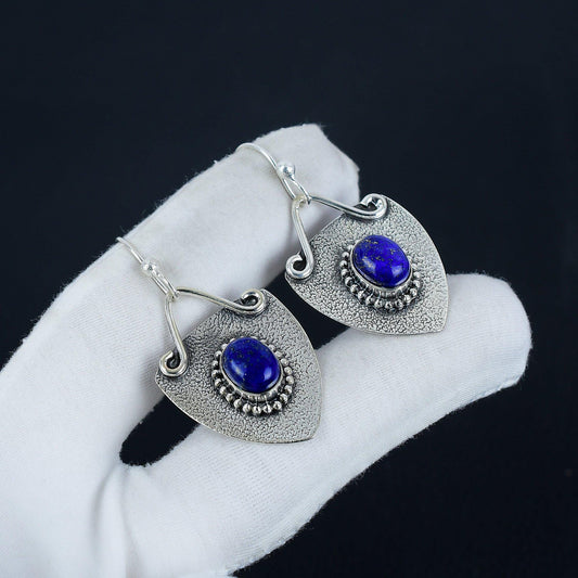Blue Lapis Lazuli Gemstone Earrings