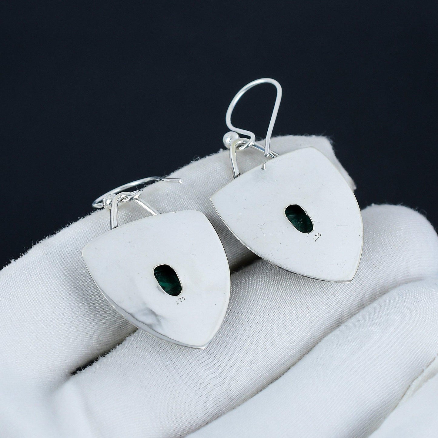 Green Malachite Gemstone Earrings