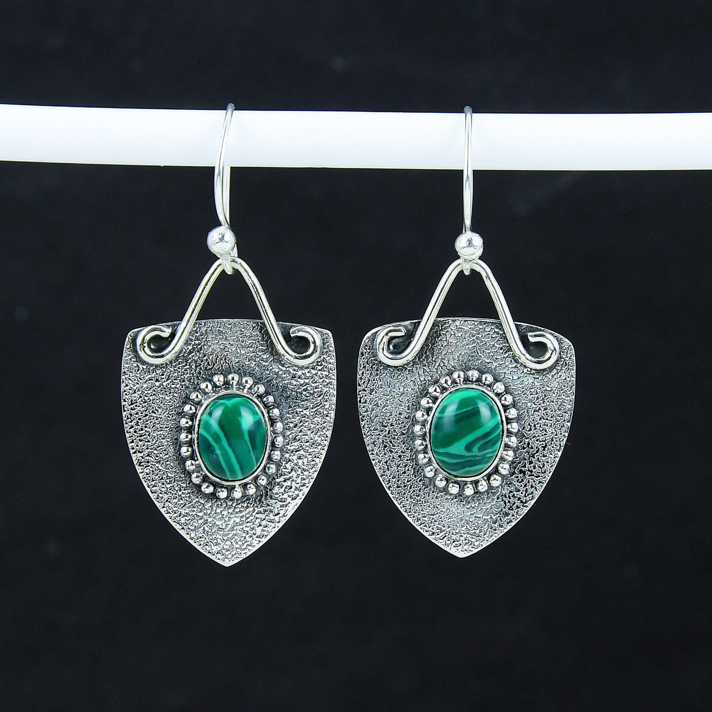 Green Malachite Gemstone Earrings