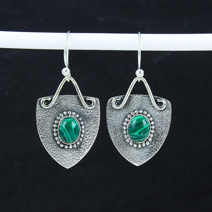 Green Malachite Gemstone Earrings