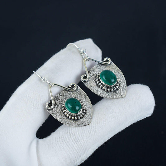 Green Onyx Gemstone Earrings