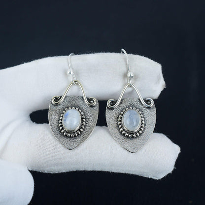 Rainbow Moonstone Gemstone Earrings