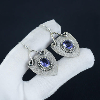 Purple Amethyst Gemstone Earrings