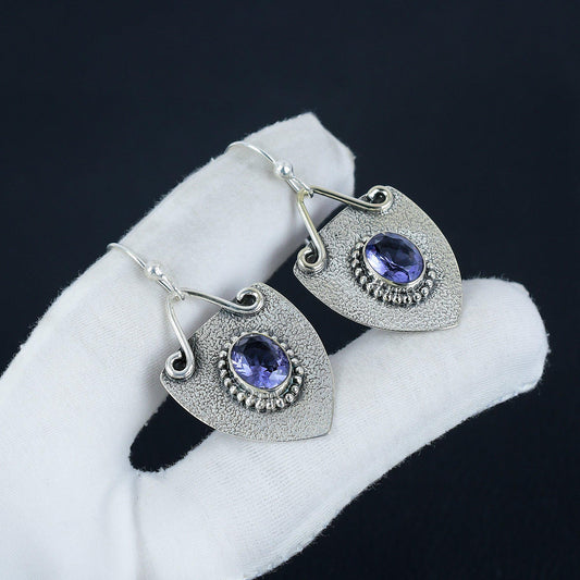 Purple Amethyst Gemstone Earrings