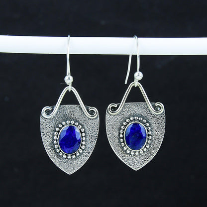 Blue Sapphire Gemstone Earrings