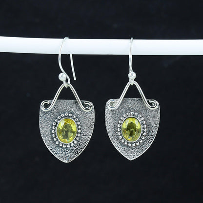 Yellow Citrine Gemstone Earrings