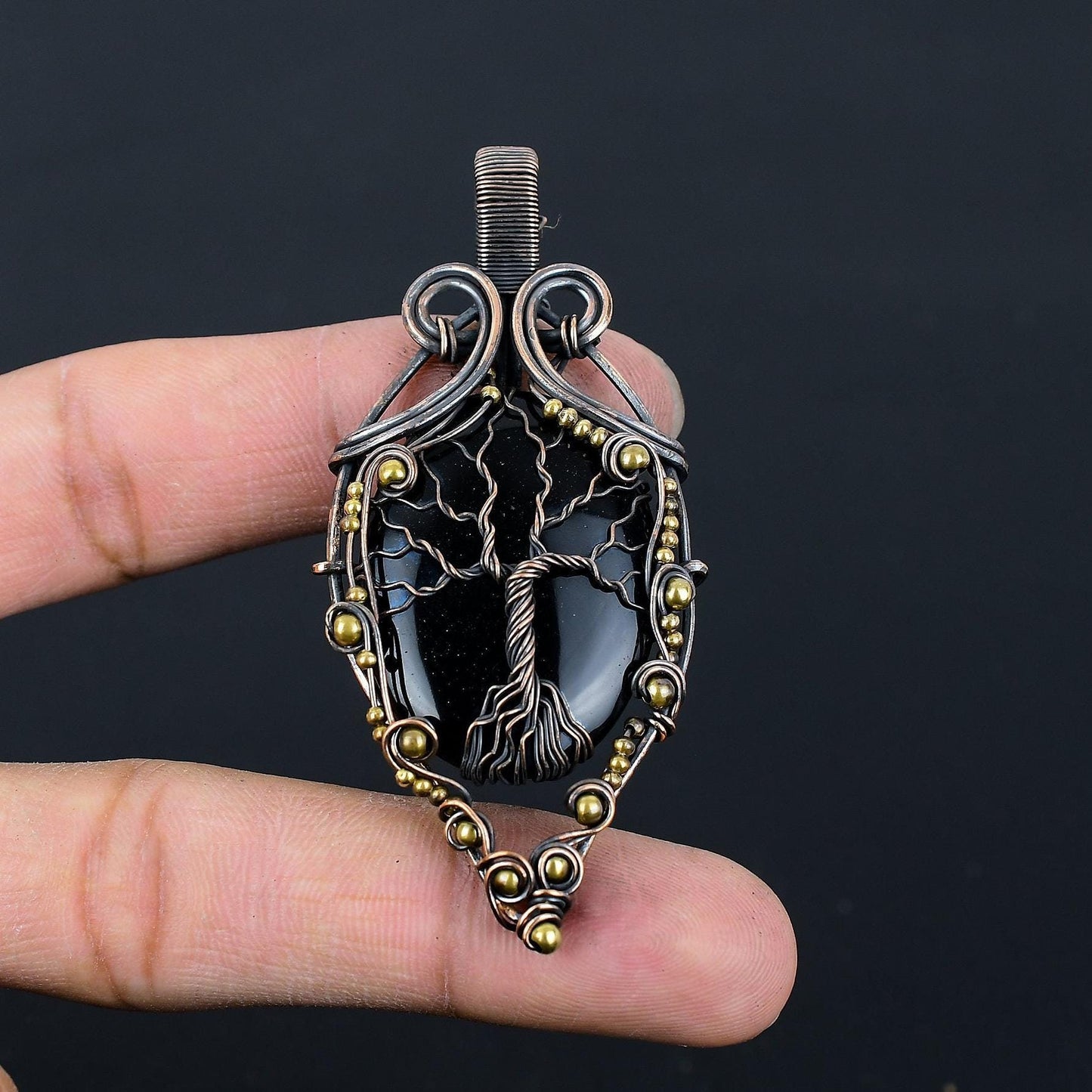 Black Onyx Gemstone Pendant