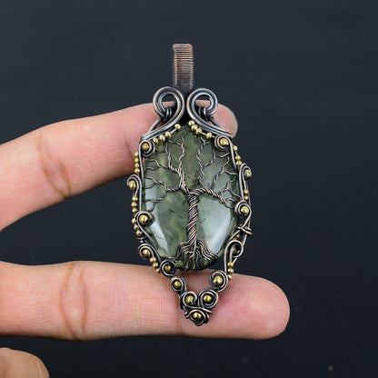 Green Prehnite Gemstone Pendant