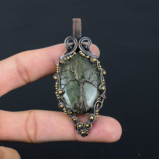 Green Prehnite Gemstone Pendant